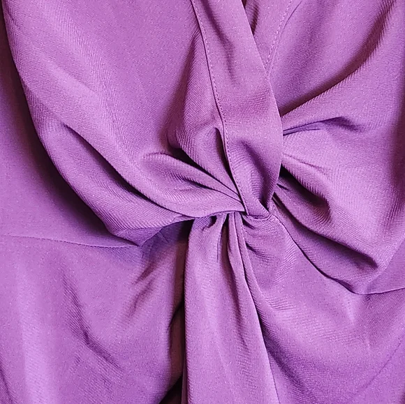 NWT Jessica London Purple Gather Blouse. Size 16W. Side Zip for flattering look - Picture 4 of 5